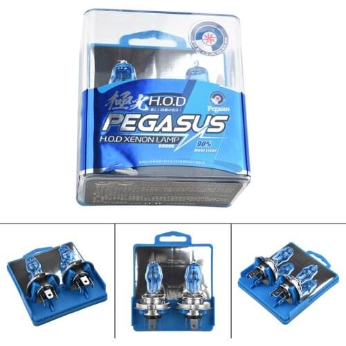 2 Pcs DC 12V H4 100W 6000K White Light Super Bright Car HOD Halogen Bulbs Auto Front Headlight Lamp External Lights For Cars