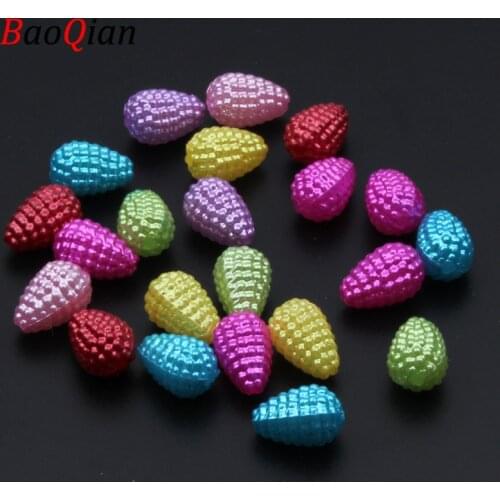 30PCS Mixed Water Drops Wooden Rice Shape Beads DIY Acrylic Bright Color Beads Making Bracelet Jewelry Accessories 10x15mm