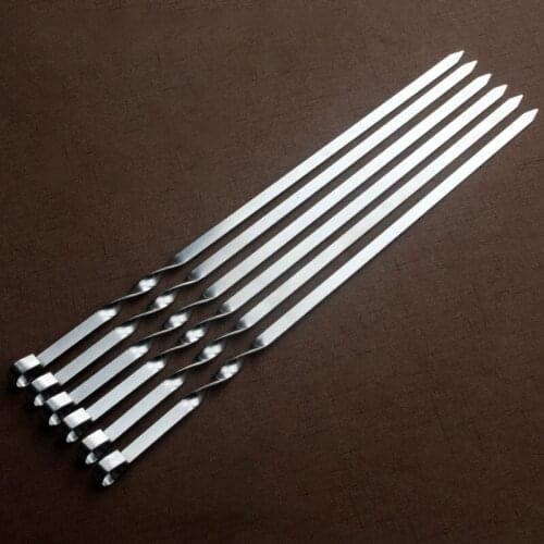 6pcs/Set Barbecue Skewers Stainless Steel Meat String Chunks Of Meat Roast Stick For BBQ Outdoor Picnic churrasqueira