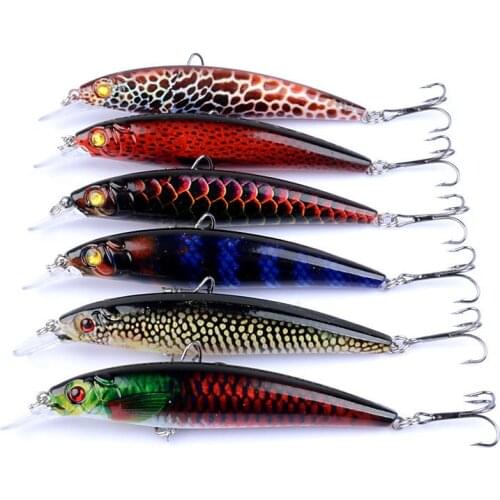6Pcs/Lot Floating Minnow Sea Fishing Baits Lure 11cm/13.4g Artificial Hard Pesca Isca Baits Wobblers for Fishing