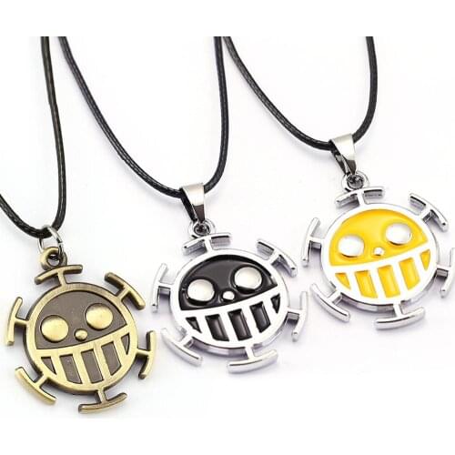 Anime One Piece Vintage Trafalgar Law Pendant Necklace Women Men Jewelry Figure Cosplay Toys