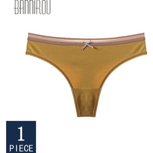 BANNIROU Woman Underwear Thongs Sports Female Cotton Solid Soft High Quality Panties For Woman Hot Sale Wholesale New 2021 1 Pcs