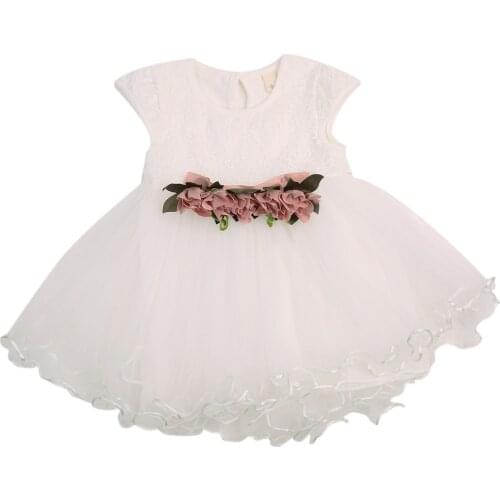 Summer 2017 Toddler Infant Newborn Kids Baby Girls Floral Dress Princess Party Wedding Tulle Dresses Sleeveless Sundress 6M-3Y