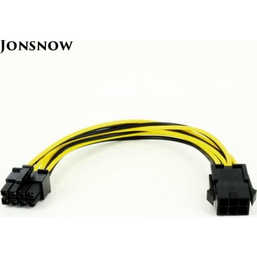 JONSNOW 8 Pin Male to 6 Pin Female Molex IDE Express Power Extension Cable Adapter for CPU Video Card PCI-E Power