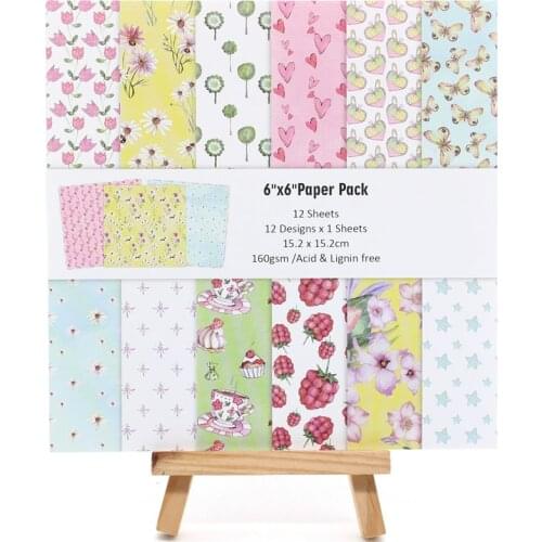 KSCRAFT 12pc Flowers Scrapbooking Pads Paper Origami Art Background Paper Card Making DIY Scrapbook Paper Craft