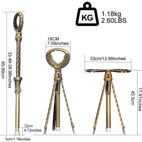 Adjustable Aluminum Alloy Outdoor Camping Cane Stool Multifunctional Cane Stool