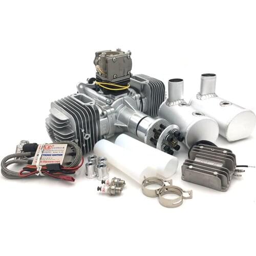 DLE170 model airplane gasoline engine two-cylinder two-stroke side exhaust natural air-cooled hand start 170cc displacement