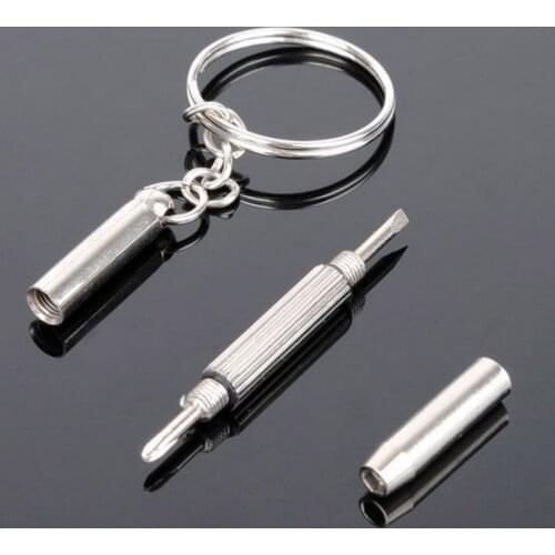 Fashion Eyeglass Screwdriver keychain Accessories Hand Tools 3 in1 Eyeglass Screwdriver Sunglass Watch Repair Kit With Keychain