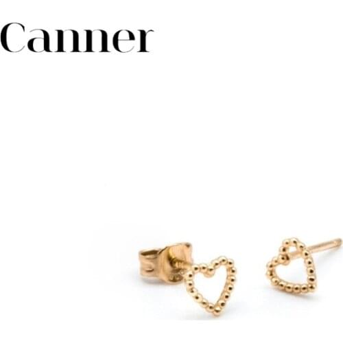 Fashion 925 Sterling Silver Stud Earrings for Women Simple Cute Mini heart-shaped Stud Earrings love sweet Earrings Jewelry