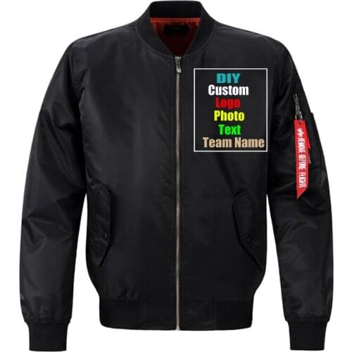 Customize your picture LOGO plus size mens casual stand collar mens jacket air force pilot mens baseball uniform