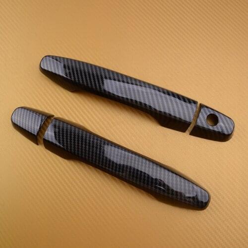 4Pcs/Set ABS Car Side Door Handle Cover Trim Carbon Fiber Style Fit For Honda Civic Coupe 2012 2013 2014 2015