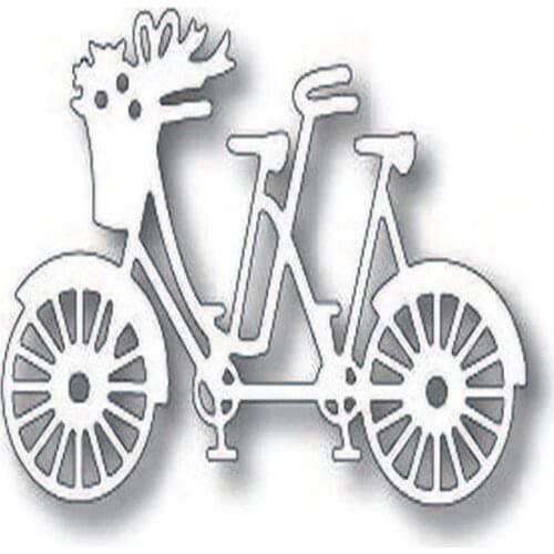 New 2021 Tandem Bike Metal Cutting Dies for DIY Scrapbooking and Card Making Decorative Embossing Craft No Stamp