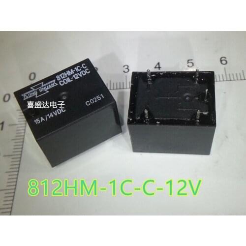New Automobile relay 10PCS/LOT 812HM-1C-C-12VDC 812HM-1C-C-24VDC 812HM-1C-C 12V 812HM-1C-C-COIL-12VDC 812HM 1C C 5PIN 15A
