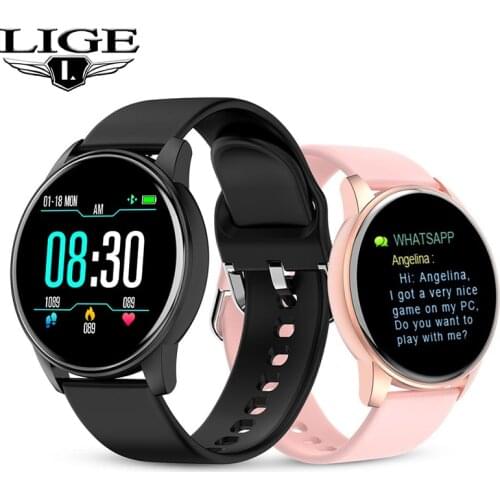 LIGE New Women Smart Watch Men Smart watch Android IOS Support Weather Forecast Heart Rate Health Tracker Blutoot Push/Music