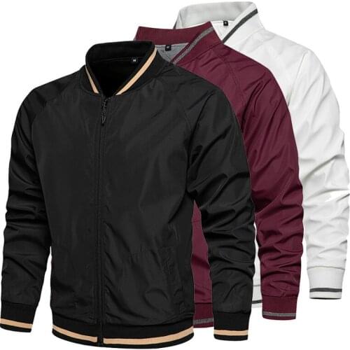 2020 Autumn Mens Bomber Jackets Casual Male Outwear Windbreaker Stand Collar Jacket Mens Winter Pilot Baseball Slim Coats 5XL
