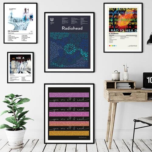 Radiohead Poster "Weird Fishes" Print Radiohead Wall Art Canvas Painting "In rainbows" Music Picture Home Room Wall Decoration