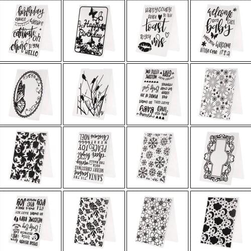 Plastic Embossing Folder Template For DIY Scrapbook Photo Album Card Paper Craft Birthday