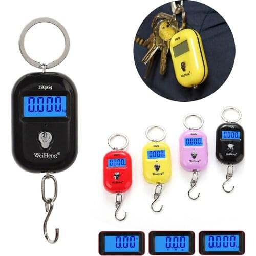 Portable 25Kg 5g Mini Hanging Scale Digital Scale BackLight Electronic Fishing Weights Pocket Scale Luggage Scales For Home Use