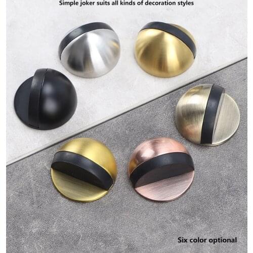 Zinc alloy rubber door stopper, no-punch sticker, hidden doorrest, grip mounting, nail-free door, stop door hardware
