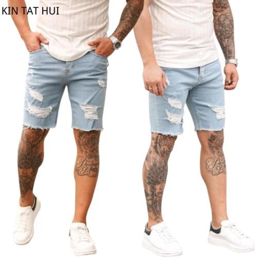 Summer Shorts Men Denim Short Pants Stretch Dark Blue Fashion Design Male Jeans Slim Straight Short Jeans Hombre Free Shipping