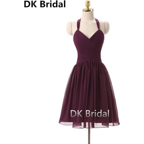 Sexy V-neck Halter Cocktail Dress 2019 Formal Prom Gowns Short Party Dress Elegant Casual Sleeveless Evening Party Summer