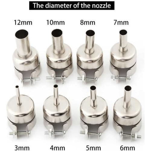 8pcs/Set 3/4/5/6/7/8/10/12mm Heat Gun Nozzles Kits For Hot Air Soldering Station Repair Tools Welding Nozzles