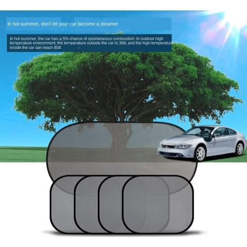 5 Pcs Universal Car Foldable Front Side Rear Windshield Sun Shade Auto Sun UV Sunscreen Net Protector Car Sun Shades for Window
