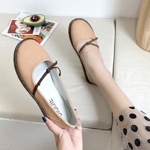 Sweet Cute Pink Retro Wild Black Ladies Flat Shoes Fashion Classic Popular Mujer Chaussure Femme 2020 Spring And Autumn W33-22