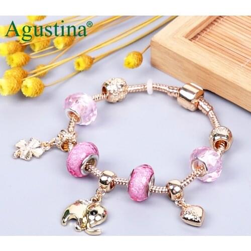 Agustina 2020 Beads Bracelet For Women Charm Bracelet Fashion Jewelry Crystal Bracelet Bohemian Bracelets Luxury Wholesale Heart