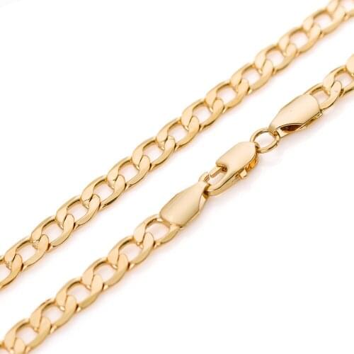 Goth Vintage Choker Gold Colour Necklace Brand Jewelry Gifts Wholesale 18 Inch Stamp Chain Friendship Necklace