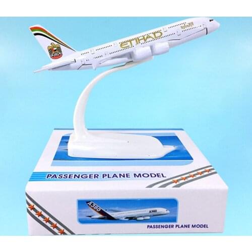 14CM 1:400 Airbus A380 Model ETIHAD Airplanes with Base Alloy Aircraft Plane Airliner Display Toy Adult Collection Boys Souvenir
