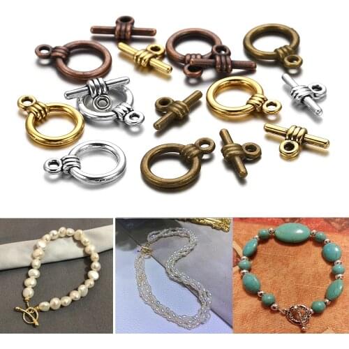 20set/lot Metal OT Toggle Clasps Bracelet Necklace Hooks Connectors For DIY Handmade Jewelry Making Finding Accessories Supplies