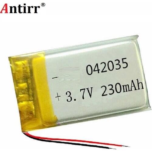 3.7 V lithium polymer batteries 042035 230mah MP3 MP4 MP5 Bluetooth headset battery small toys free shipping