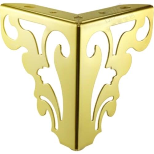 4pcs Metal Table Legs Golden Sofa Chair Foot Screw Hollow Pattern for Coffee Table Furniture Legs Bed Riser Furniture Hardware