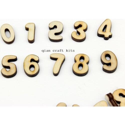 800pcs 0-9 random mix Number set, Numbers, Wood number, Natural, Wall clock, Kids, Home embellishment Charms