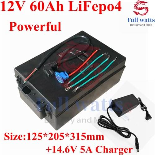Portable Maintenance free Electric vehicle battery 12v 60AH Lifepo4 bateria for 12V 720W electric car UPS Xenon lamp inverter