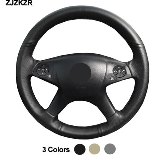 Hand Sewing Car Steering-Wheel Cover Black Beige Gray For Mercedes Benz W204 C-Class 2007-2010 C280 C230 C180 C260 C200 C300