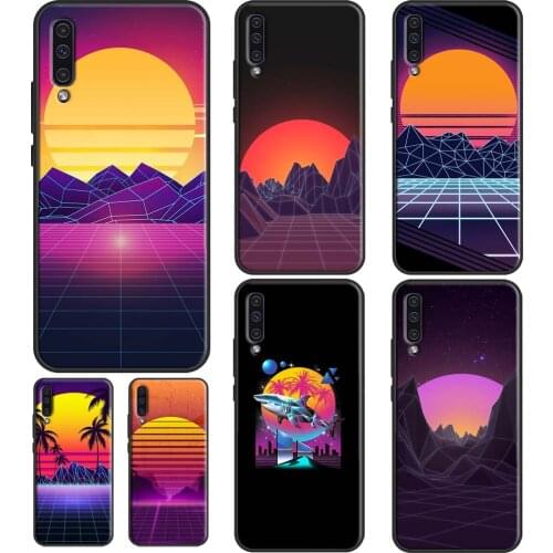 80S Vaporwave Retro Synthwave Sunset Case For Samsung A52 A72 A32 A12 A20e A21S A11 A31 A41 A51 A71 A02S A10 A40 A50 A70 Coque