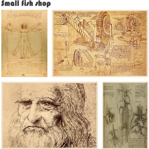 Da Vinci Home Furnishing decoration Kraft Movie Poster Drawing core Wall stickers 42*30cm