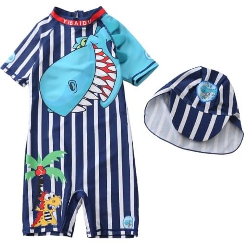 Childrens swimsuit one-piece boys and girls new Japanese and Korean style baby boy coconut shark swimwear baby swimwear