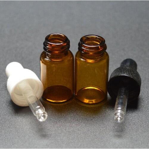 Eye Dropper Aromatherapy Perfume Essential Oil Empty Dispenser Bottles Tool 3ML Amber Glass Liquid Reagent Pipette Drop Bottle