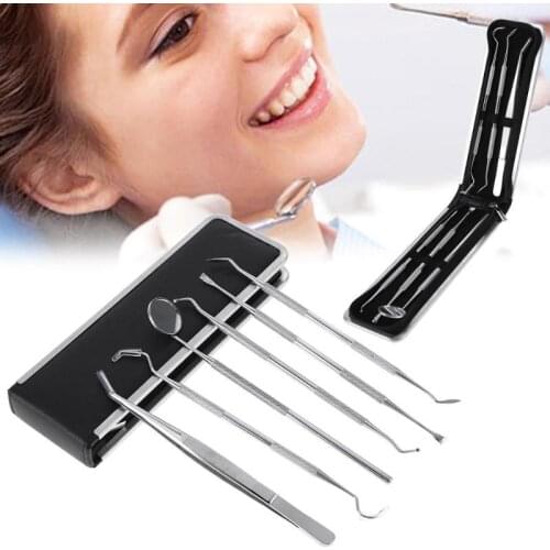 Hot 6 Pcs/set Dental Tools Tooth Stone Remover Pick Scaler Mirror Stainless Steel Teeth Clean Probe for Dentist or Personal