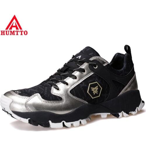 HUMTTO Brand Leather Sport Casual Shoes for Men Breathable Spring Summer Man Luxury Designer Male Shoe Black Mens Running Shoes