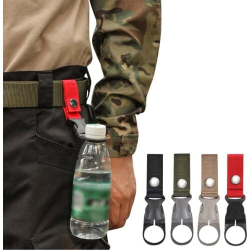 Outdoor Military Webbing Buckle Hook Water Bottle Nylon Holder Clip EDC Climbing Hunting Waist Belt Bottle Carabiner