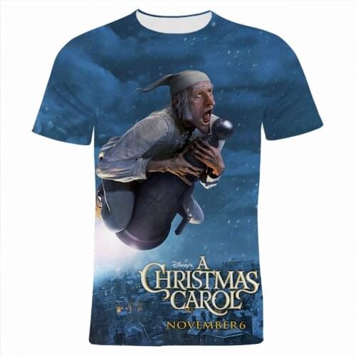 A Christmas Carol Summer Children T Shirt Casual Disney 3D Print Cartoon Anime Clothes For Men Short Sleeve Women Tee Tops