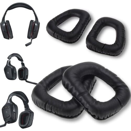 Hot 1 Pair Replacement Ear Pads Cushions Earmuffs Replace Ear Pads for Logitech G35 G930 G430 F450 Headphones Headset Case Cover