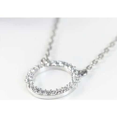 Hot Fashion Woman Lucky Circle Necklace Rhinestone Alloy Pendant Clavicle Necklace Creative Jewelry Gifts Star With The Necklace