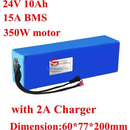 24v 10ah lithium electric bike battery 10ah li-ion battery pack for 24v bicycle e-bike 250w 350w motor with 2a charger