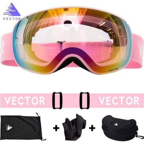Magnetic Ski Goggles with Case double layers big ski mask glasses100% UV400 Protection Anti-fog Snowboard Goggles for Men Women