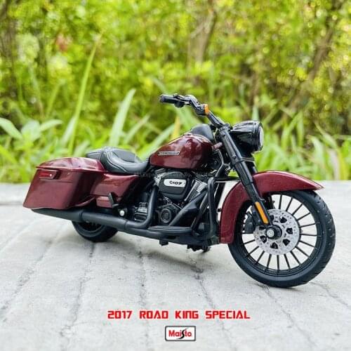 Maisto 1:18 2017 Road King Special estrada glide morrer cast veículos colecionáveis hobbies motocicleta modelo brinquedos